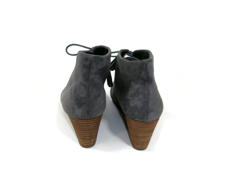 Dr Scholl's Be Energized Womens Gray Micro Suede Wedge  Booties Shoes Size 9 M