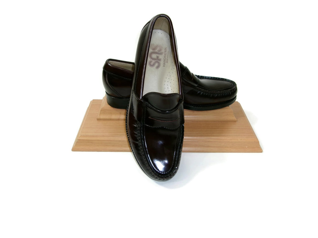 SAS Mens Classic Leather Penny Loafers Shoes Size 7 M Brownish Cordovan  Slip On