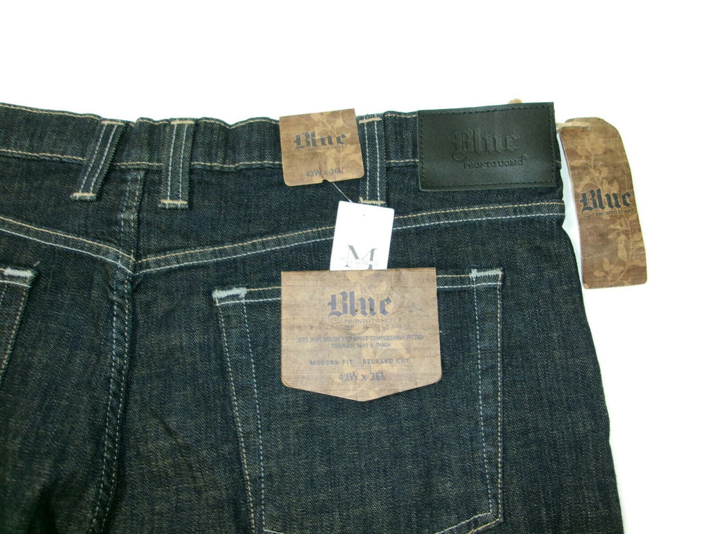 Mens BLUE Pronto Uomo Dark Blue Denim Jeans Pants Size 42 X 36 NWT Old Stock $69