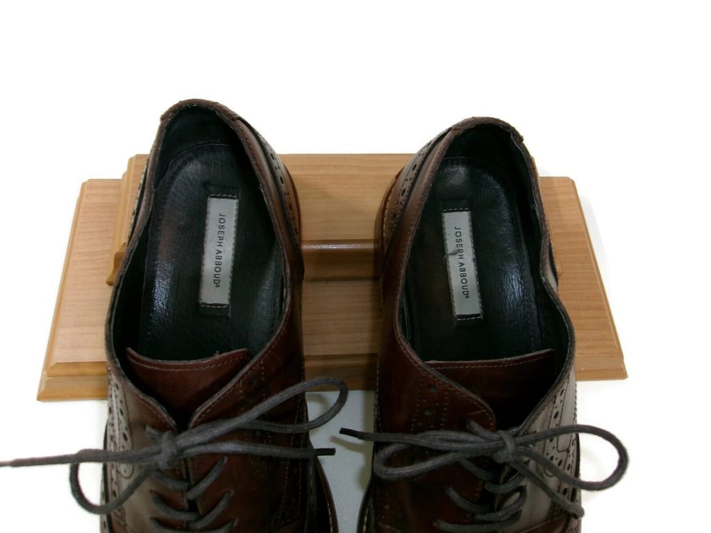 Mens Joseph Abboud Brown Leather Wingtip Derby Dress Shoe Size 12 M