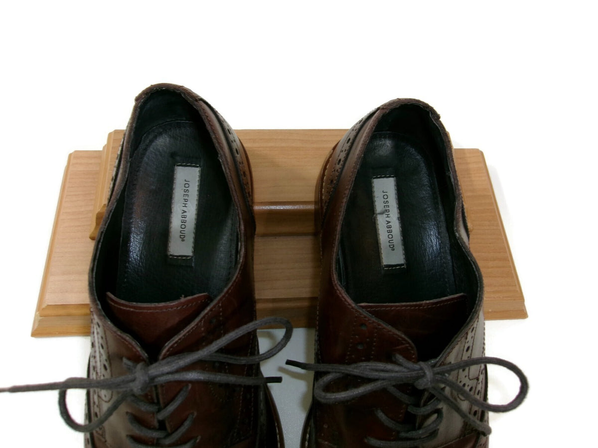 Mens Joseph Abboud Brown Leather Wingtip Derby Dress Shoe Size 12 M