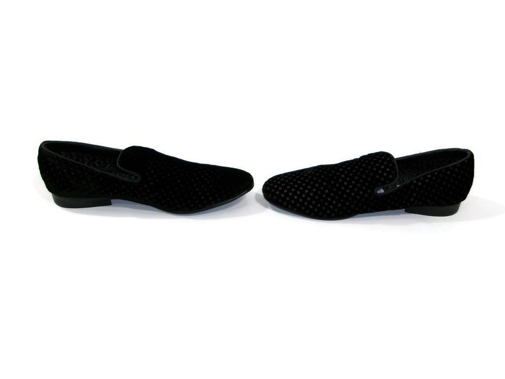 Mens Steve Madden  Black Velvet Tuxedo Jacquard Dress Shoes Size 10 M Slip Ons