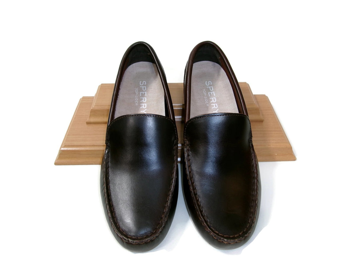 Sperry Mens Davenport Venetian Driver Moccasin Brown Leather Shoes Size 8 W