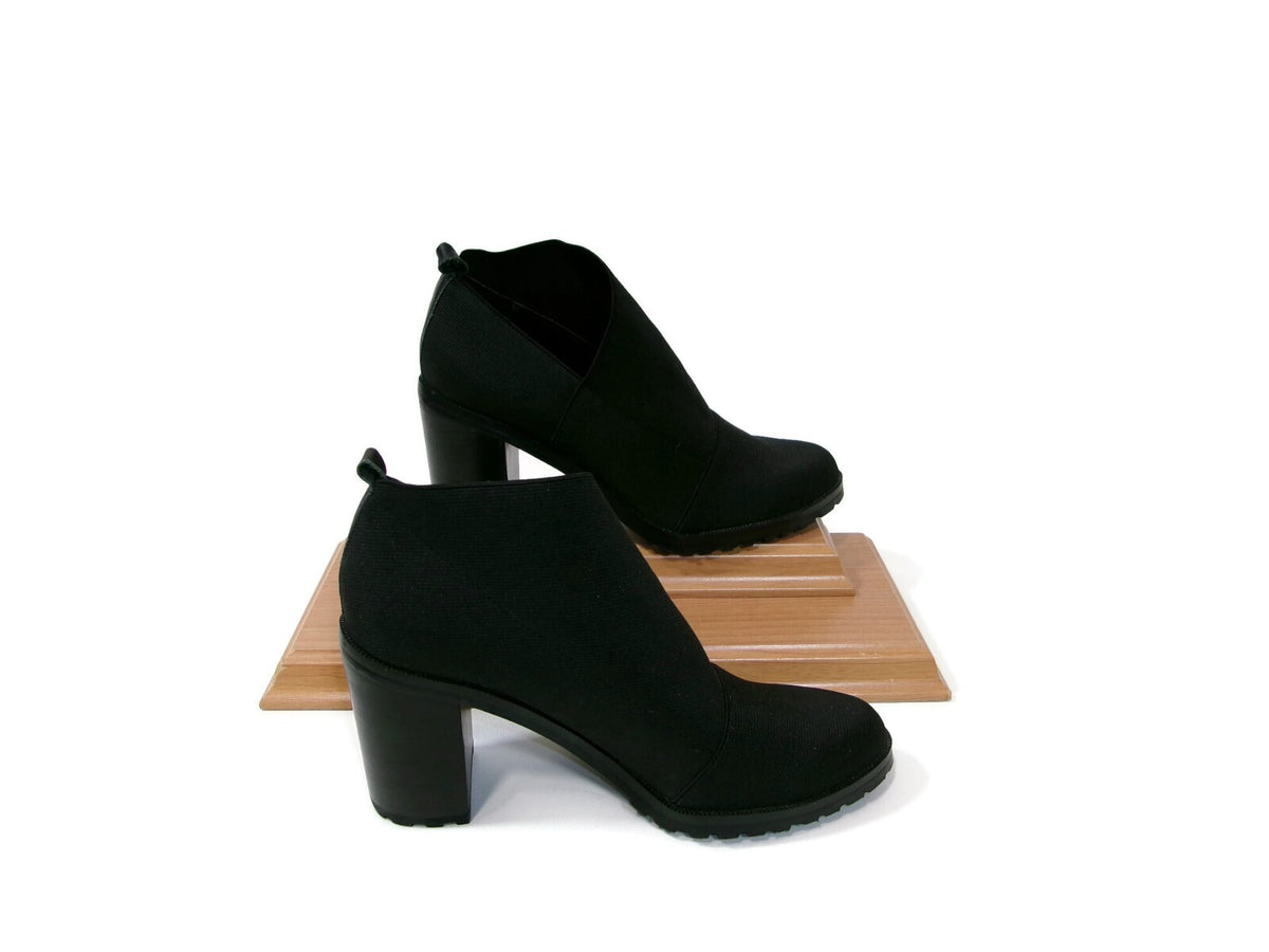 Ellen Tracy Black Heel Ankle Stretch Stylish Booties Womens Shoes Size 8 M