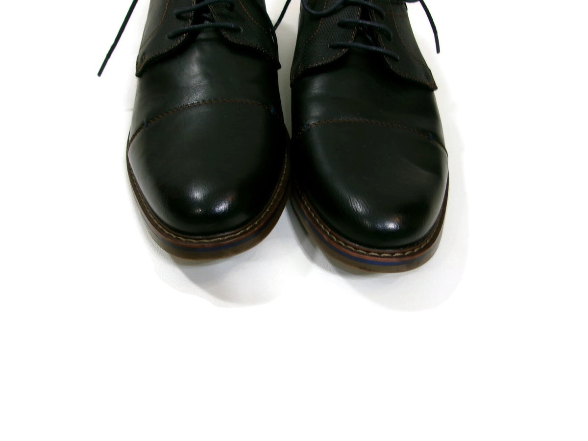 Freeman Mens Black Hudson Cap Toe Oxfords Shoes w/Memory Foam Size 12 M