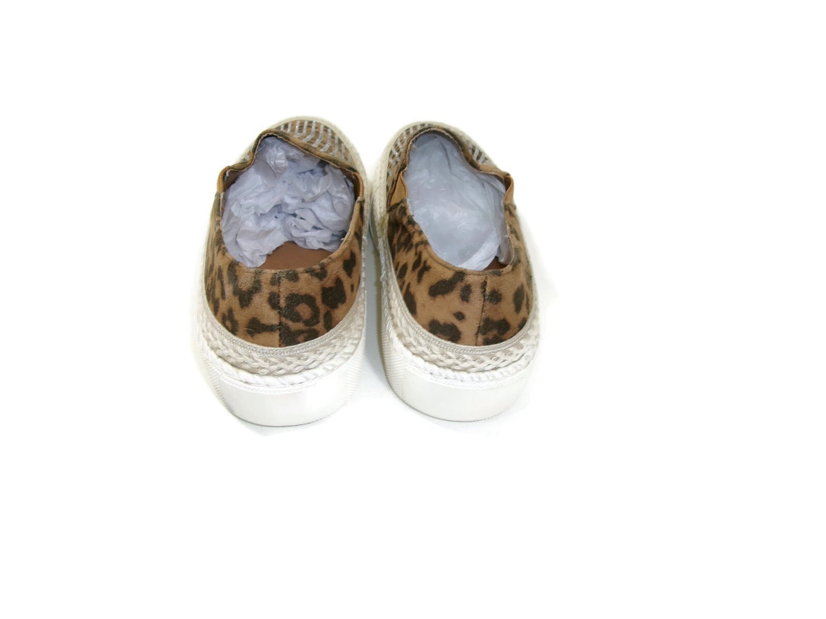 Volatile Womens Slip On Sneakers Leopard Print Rhinestones Shoes  Size 7 M