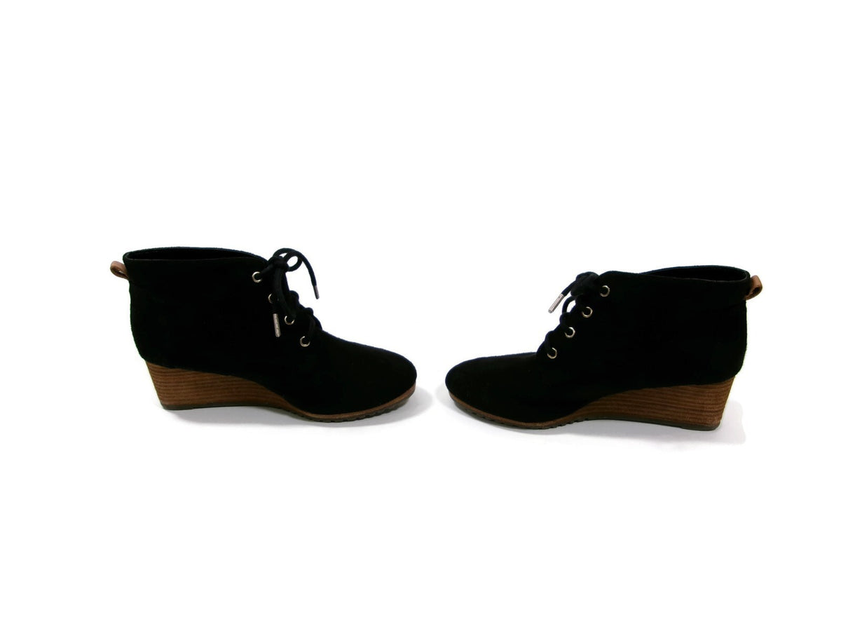 Dr Scholl's Be Energized Womens Black  Micro Suede Wedge  Booties Shoes Size 6.5