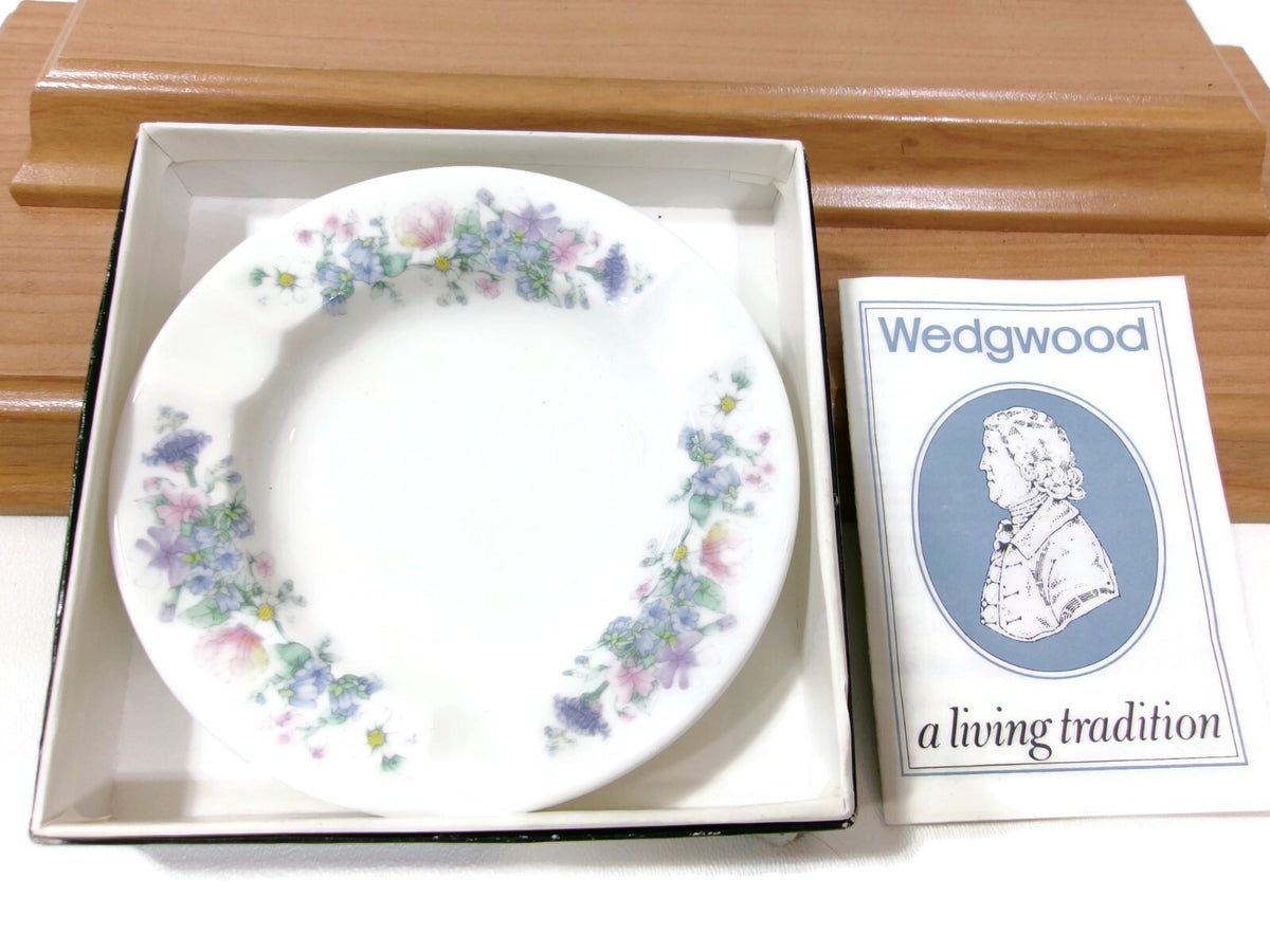 Vintage Wedgwood ANGELA Floral Ashtray England Bone China 3 Rests Original BOX
