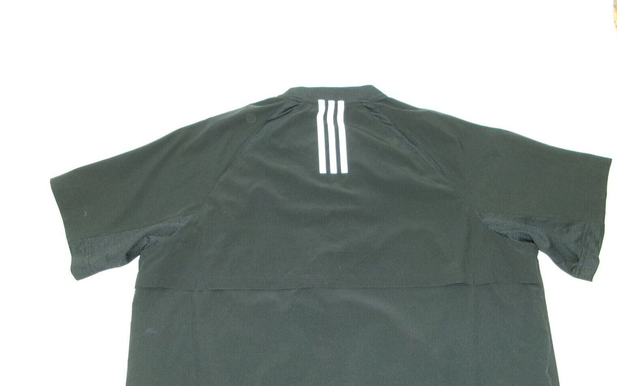 Adidas Mens Size L Large Activewear Sports Shirt Partial Front Zip  Black White