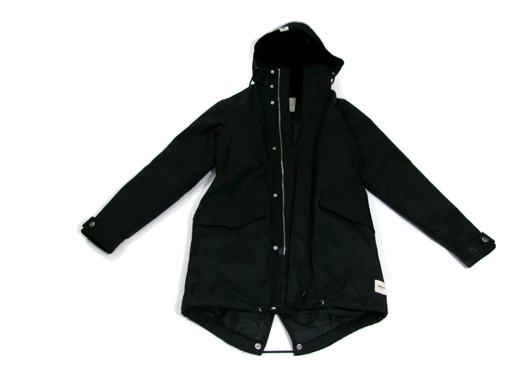 Mens Wemoto Finley Parka Coat Jacket  Black Nylon  Lined  Hooded Size S Small