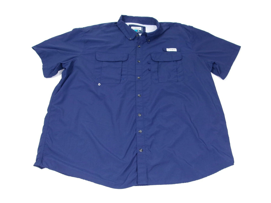 Magellan Outdoors Mens Fish Gear BLUE Shirt  Relaxed Moisture Wicking Size 3XL