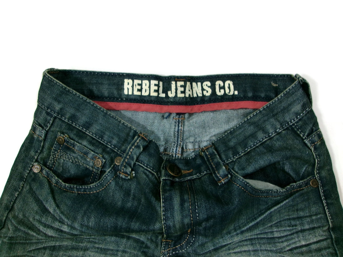 Rebel Jeans Co. Pre Teen Boys Stylish Distressed Denim Jeans Pants Size 10
