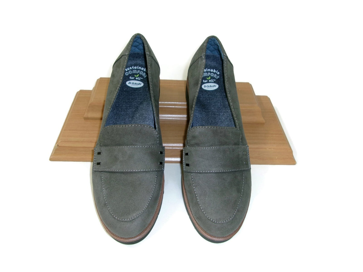 Dr. Scholl's Womens Gray Shoes Size 6.5 M Stylish  Grow Up Loafers Slip Ons