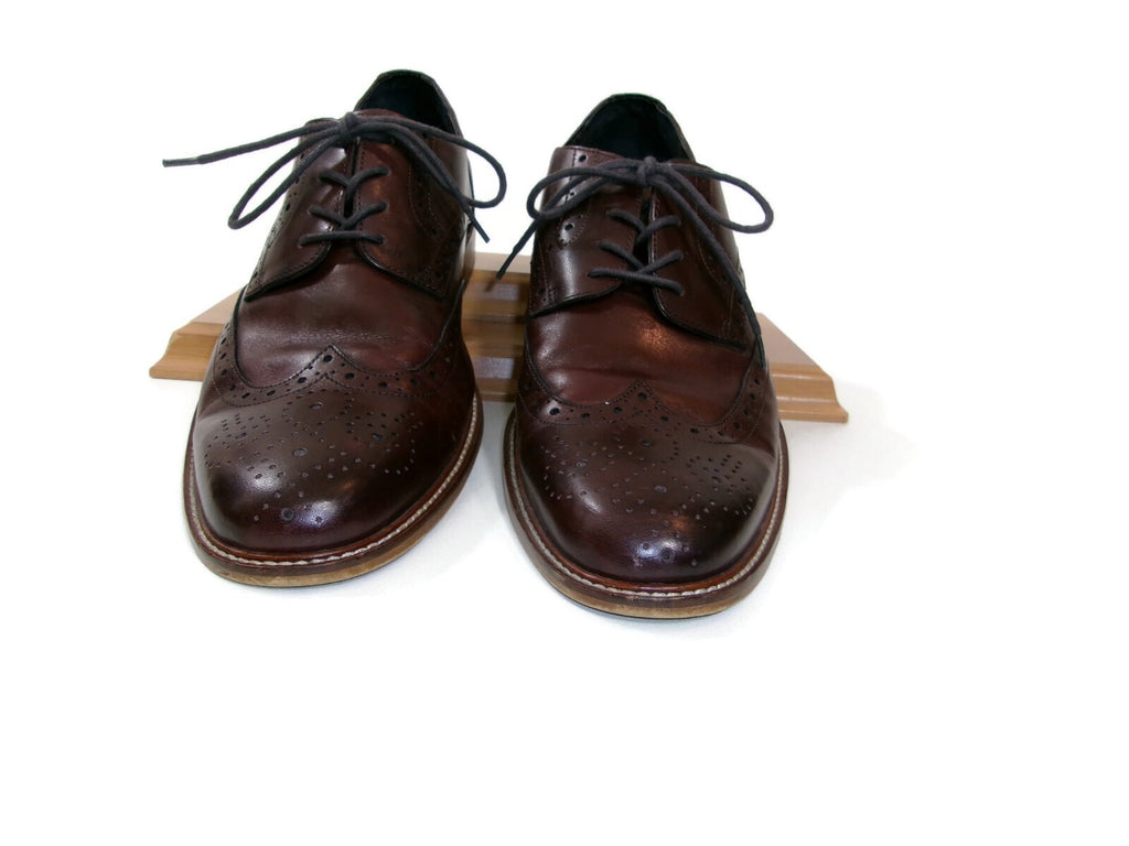 Mens Joseph Abboud Brown Leather Wingtip Derby Dress Shoe Size 12 M