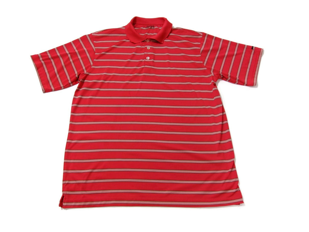 Slazenger Polo Shirt Mens XL Orange Red Pattern Golf Short Sleeve  Embossed