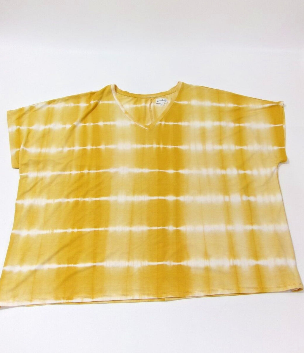 Wonderly Yellow GOLD V neck Comfy Cute Tee Top Womens Plus Size 4X