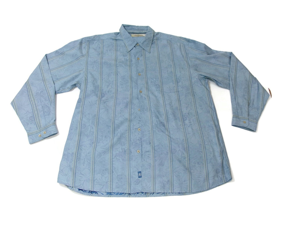 Mens Tommy Bahama Silk Cotton  Blend Long Sleeve  Shirt Unique Print Size XL
