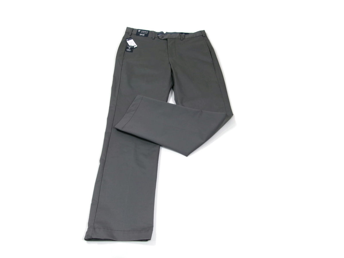Cremieux Mens GREY The Office Pants Slacks Size 34 X 32  Passport Pocket NWT