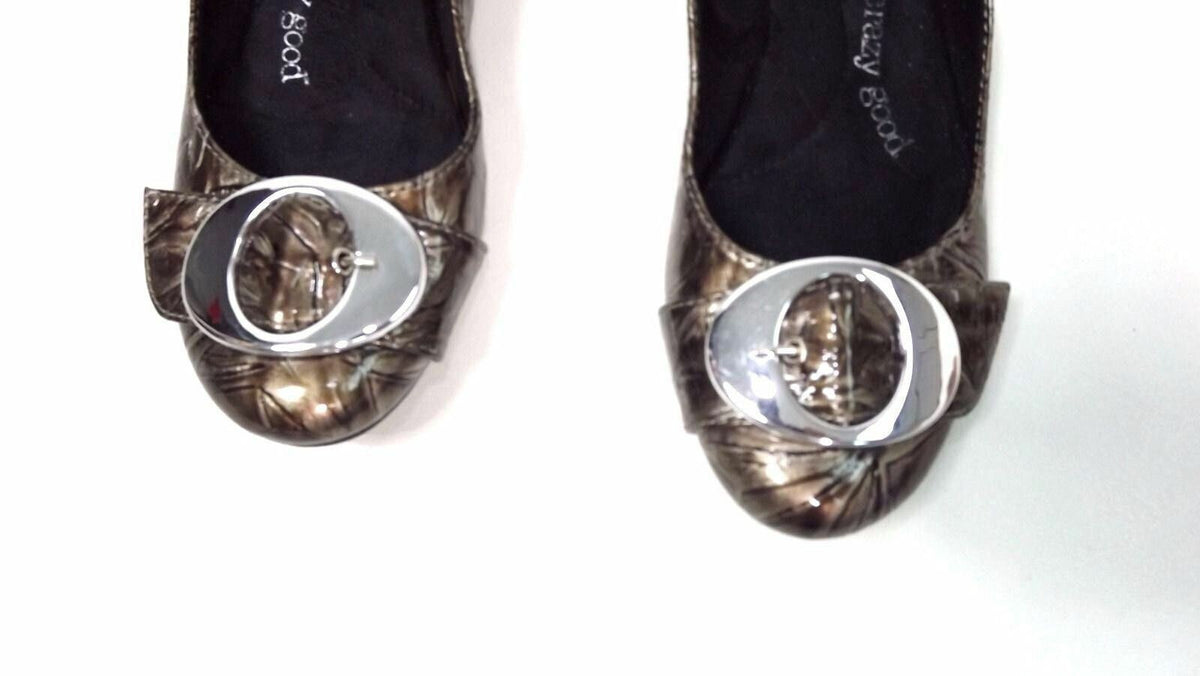 Dr Scholls Womens Flats Shoes Size 7 M Feel Crazy Good Collection Pewter Brown