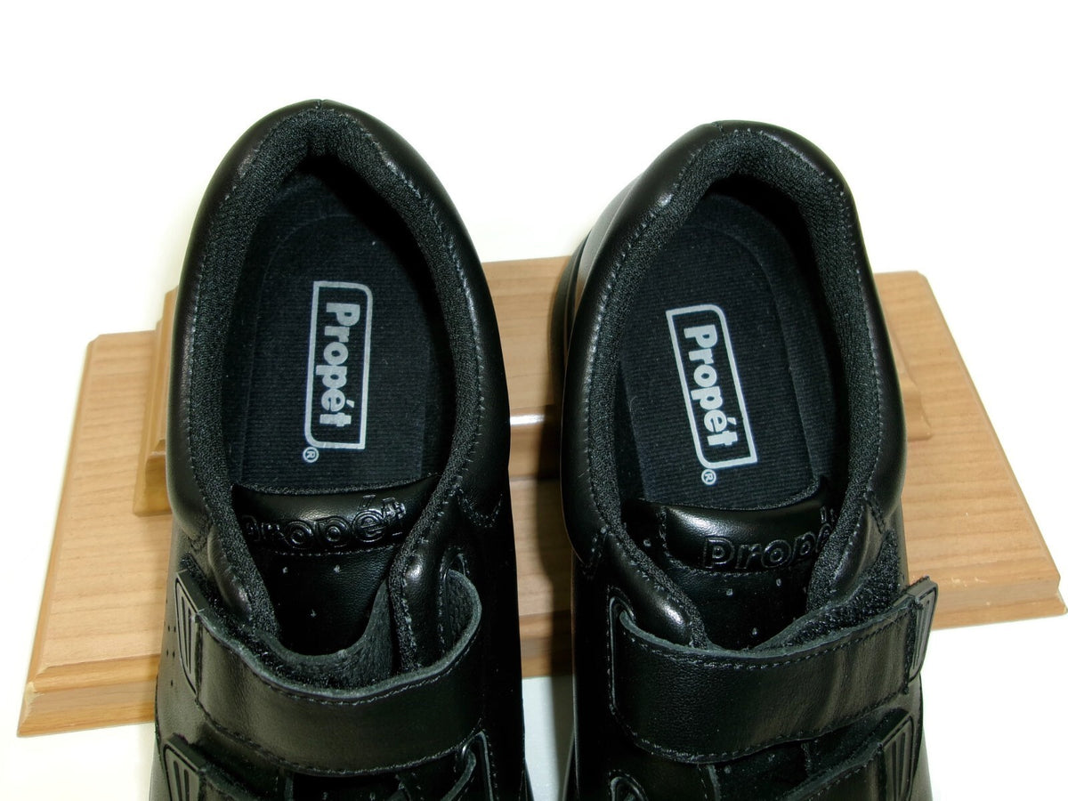 Propet Mens Black Leather LifeWalker Vista Strap Shoes Size 9.5 M (D)
