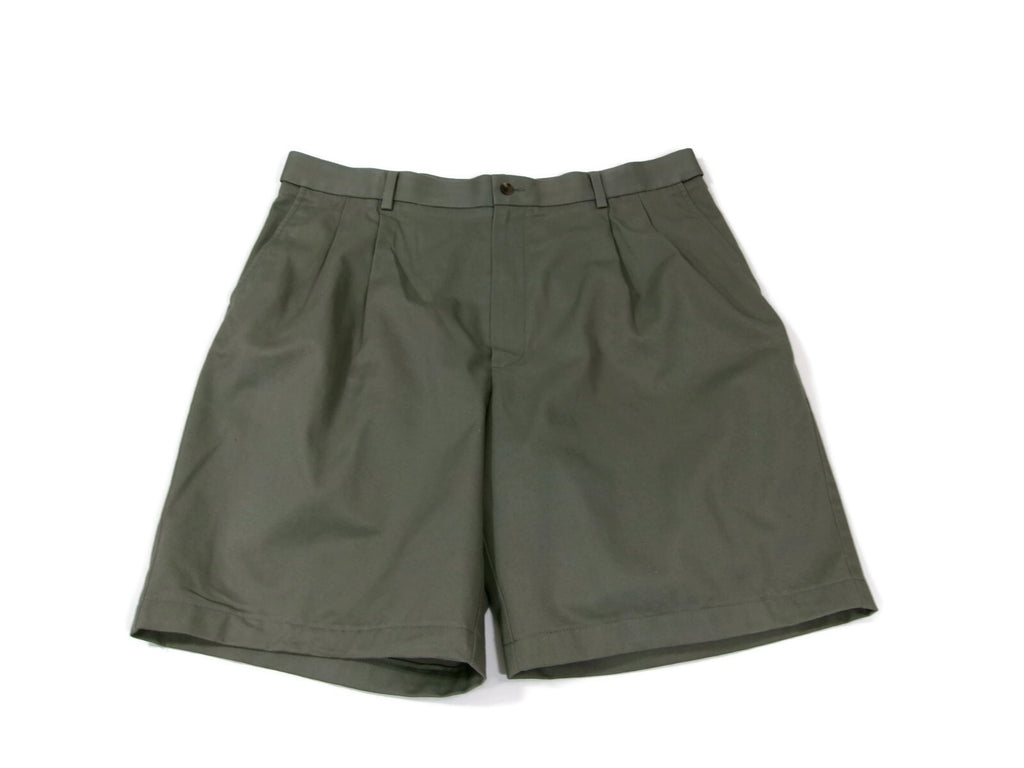 ROUND TREE & YORK Easy Care Mens Olive Green Khaki Chino Shorts Size 40