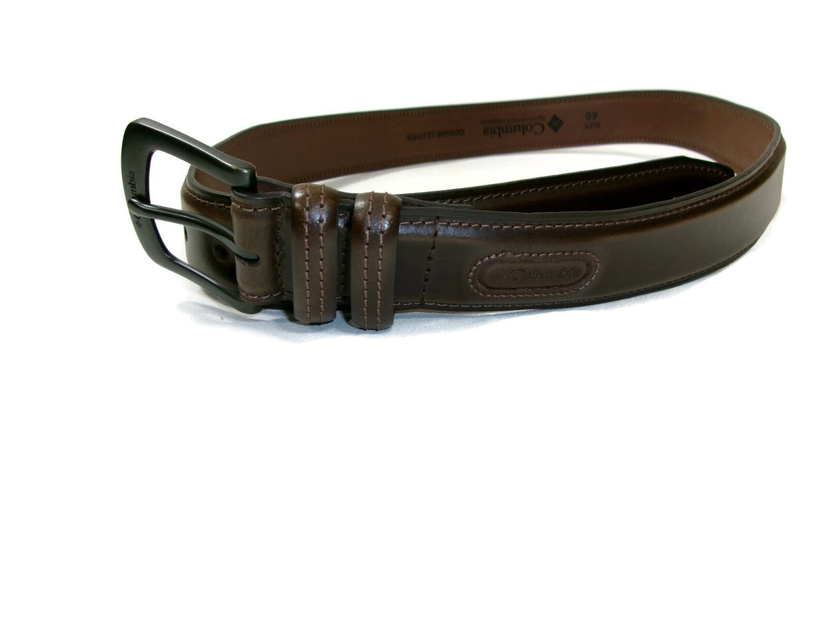 Columbia Sportswear Company Brown Genuine Leather Mens Dress Belt Size 40