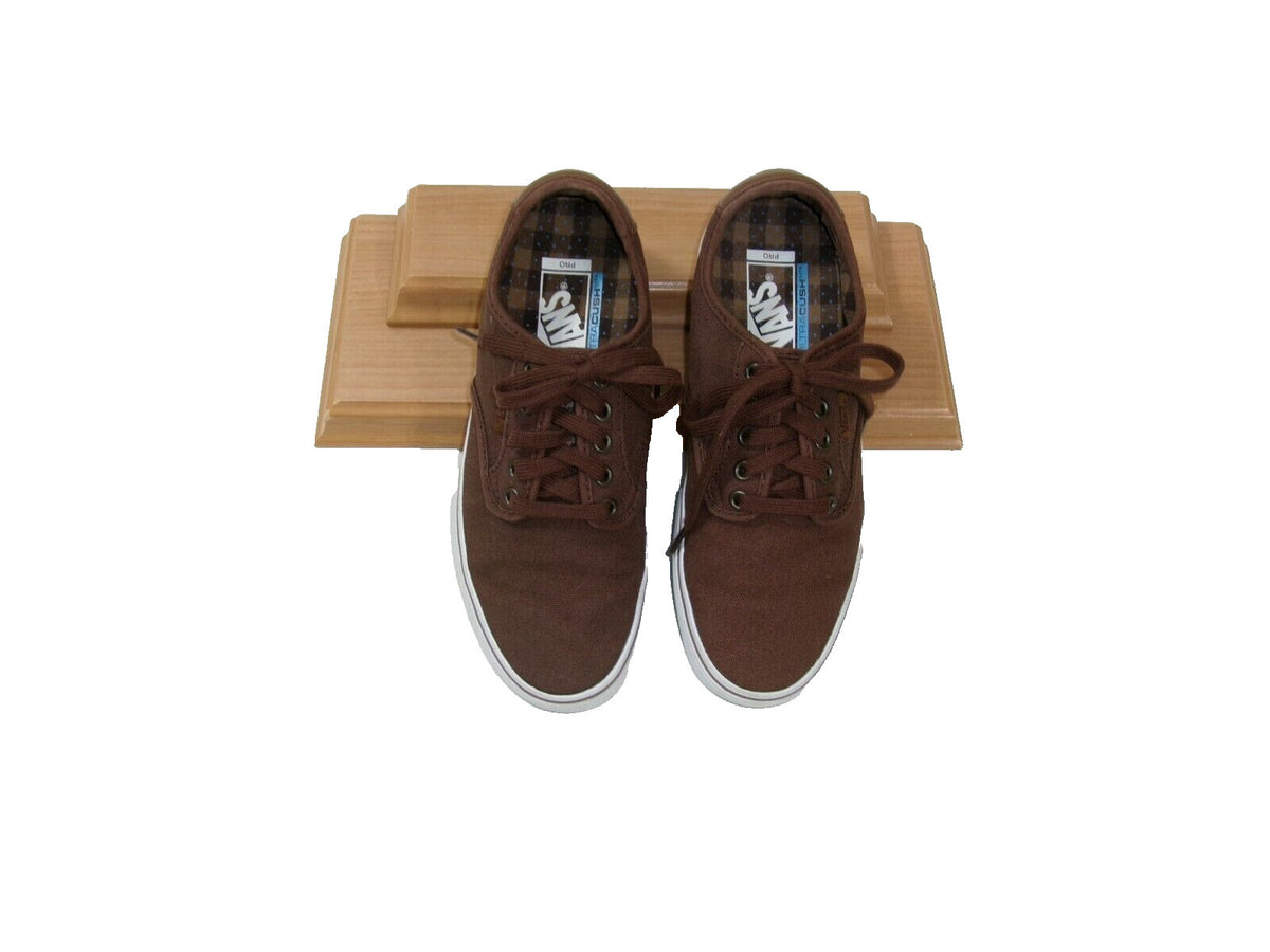 Mens VANS Pro Low Top Ultra Cush Lite Dark Brown Canvas Skate Shoes Size 6.5