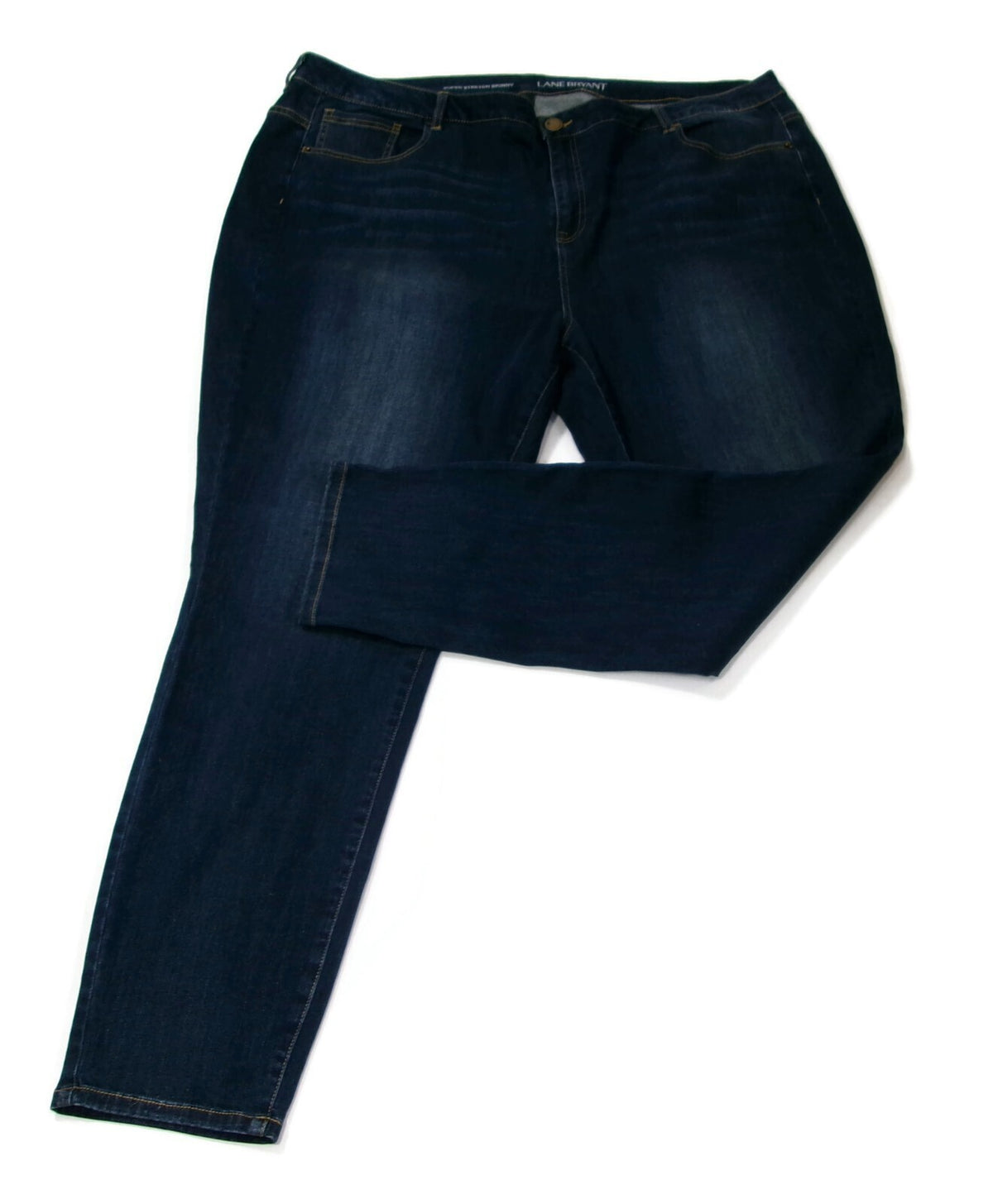 LANE BRYANT womens Super Stretch Skinny Jeans Pants Plus Size 28 Distressed