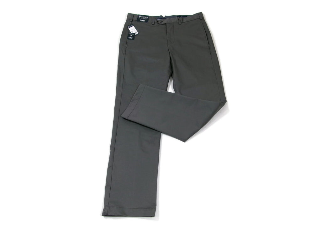 Cremieux Mens GREY The Office Pants Slacks Size 34 X 32  Passport Pocket NWT