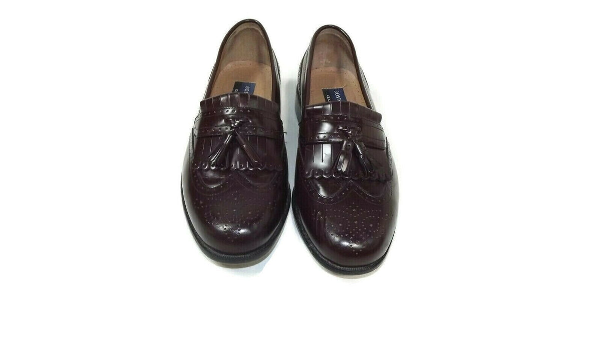 BOSTONIAN Mens Classic First Flex Burgundy Tassel Wingtips Dress Shoes Size 8 W