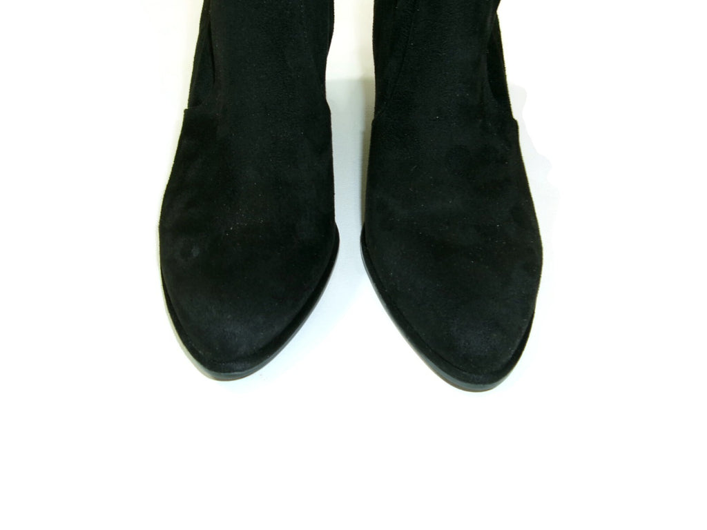 Nine West Womens Black Faux Suede Glove Ankle Boots Shoes Size 10 M Side Zip
