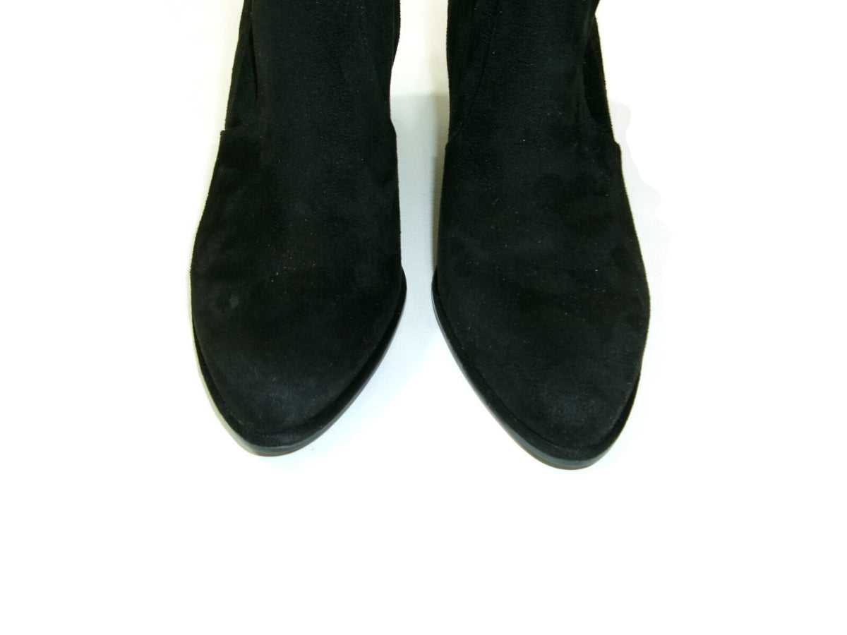 Nine West Womens Black Faux Suede Glove Ankle Boots Shoes Size 10 M Side Zip