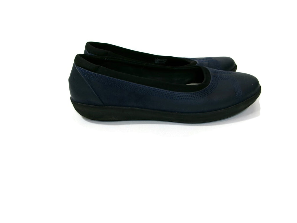 Clarks Womens Comfy Cushion Soft Cloudsteppers Blue Leather Flats  Shoes Size 9