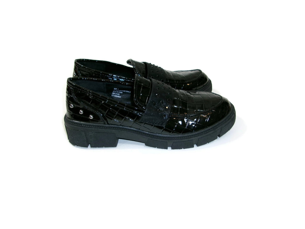 Vince Camuto Pre Teen Girls Black Patent W/Studded Band & Back Shoes Size 3 M