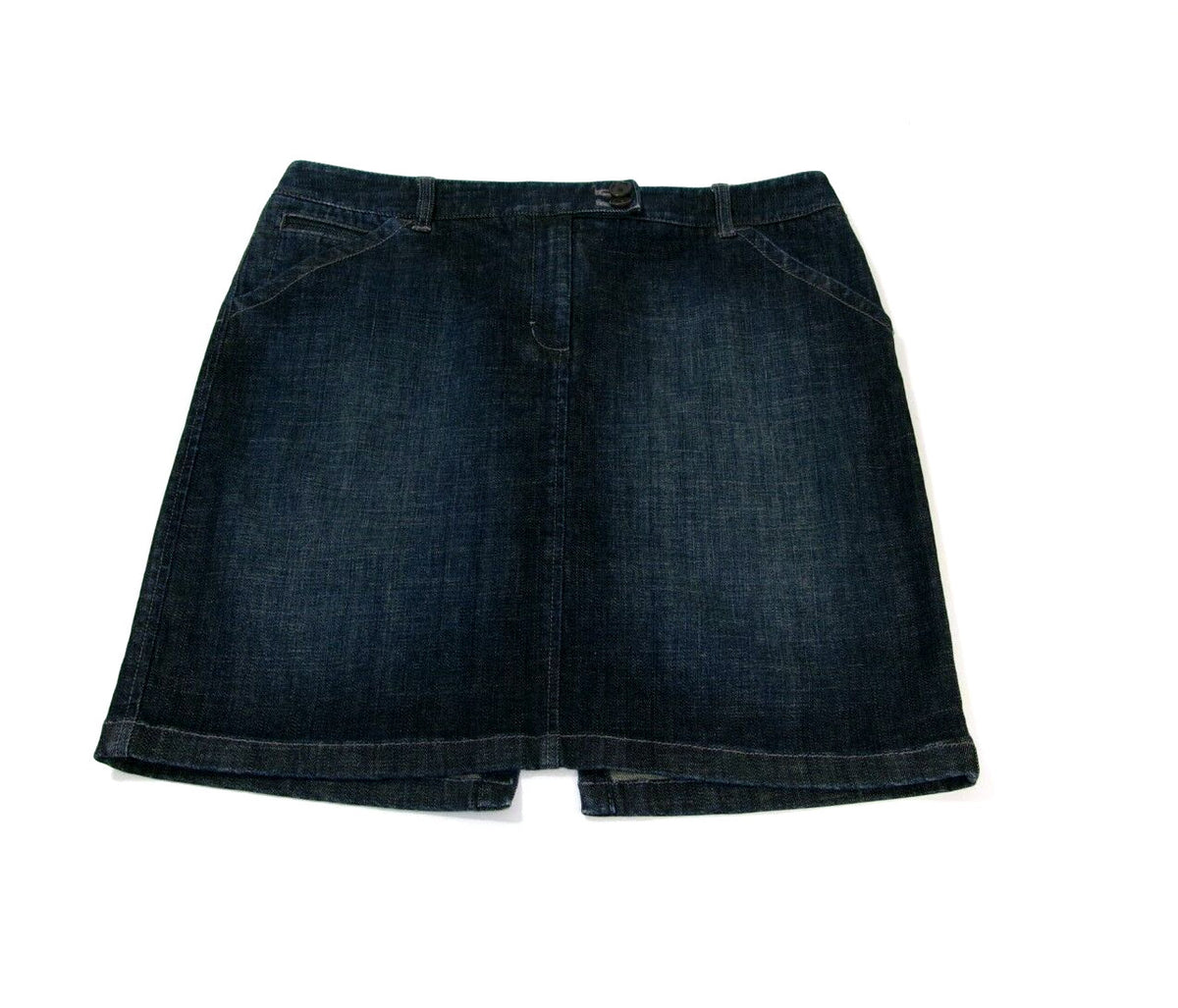 Womens ANN TAYLOR PETITES Distressed Denim Jean Skirt Size 12P 12 Petite