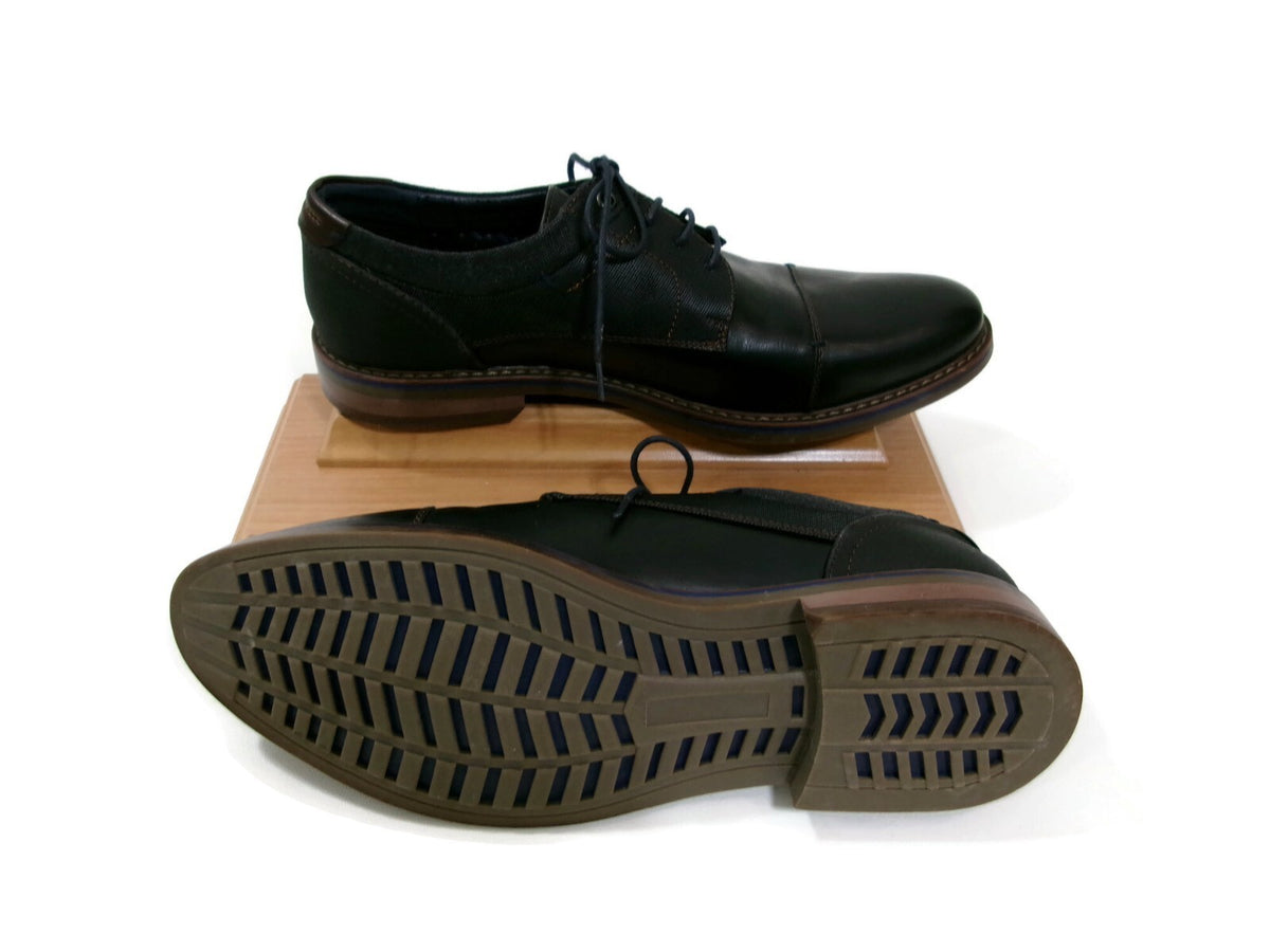 Freeman Mens Black Hudson Cap Toe Oxfords Shoes w/Memory Foam Size 12 M