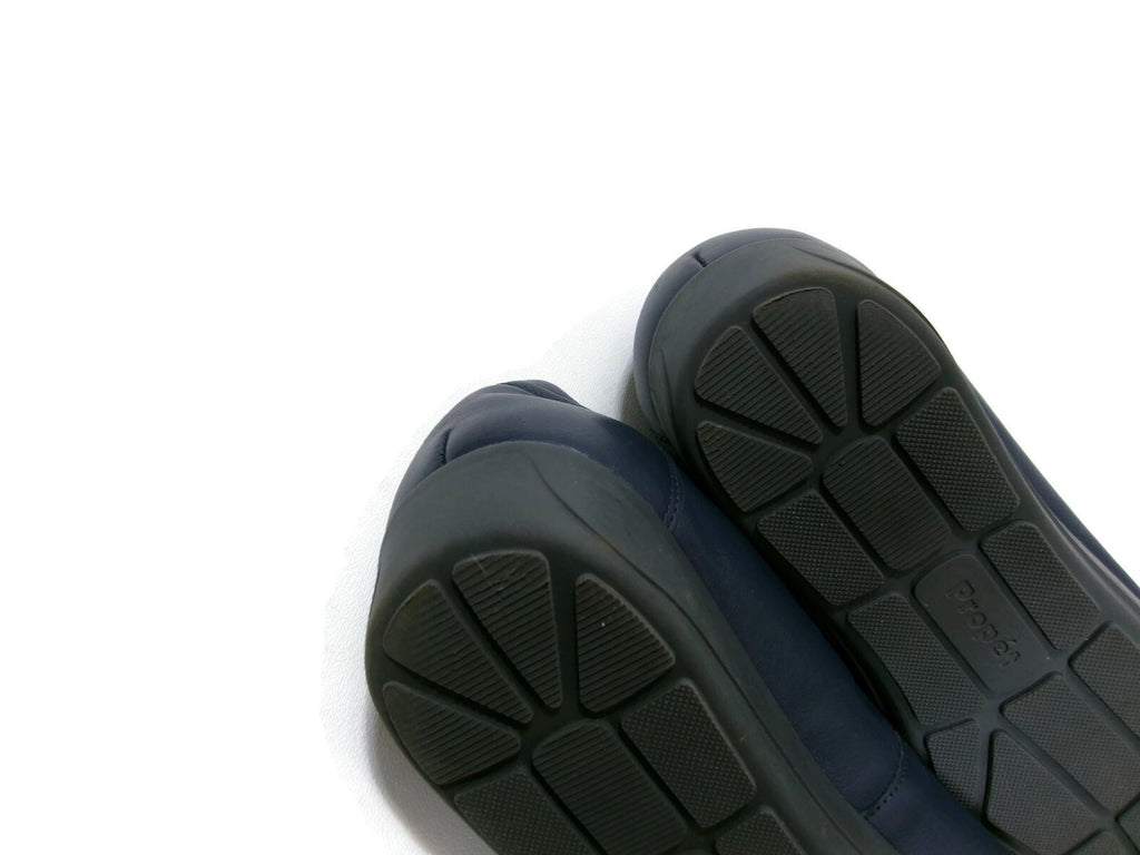 Propet Yara Navy Blue Comfort Leather Low Flat Wedges Womens Shoes Size 10 M