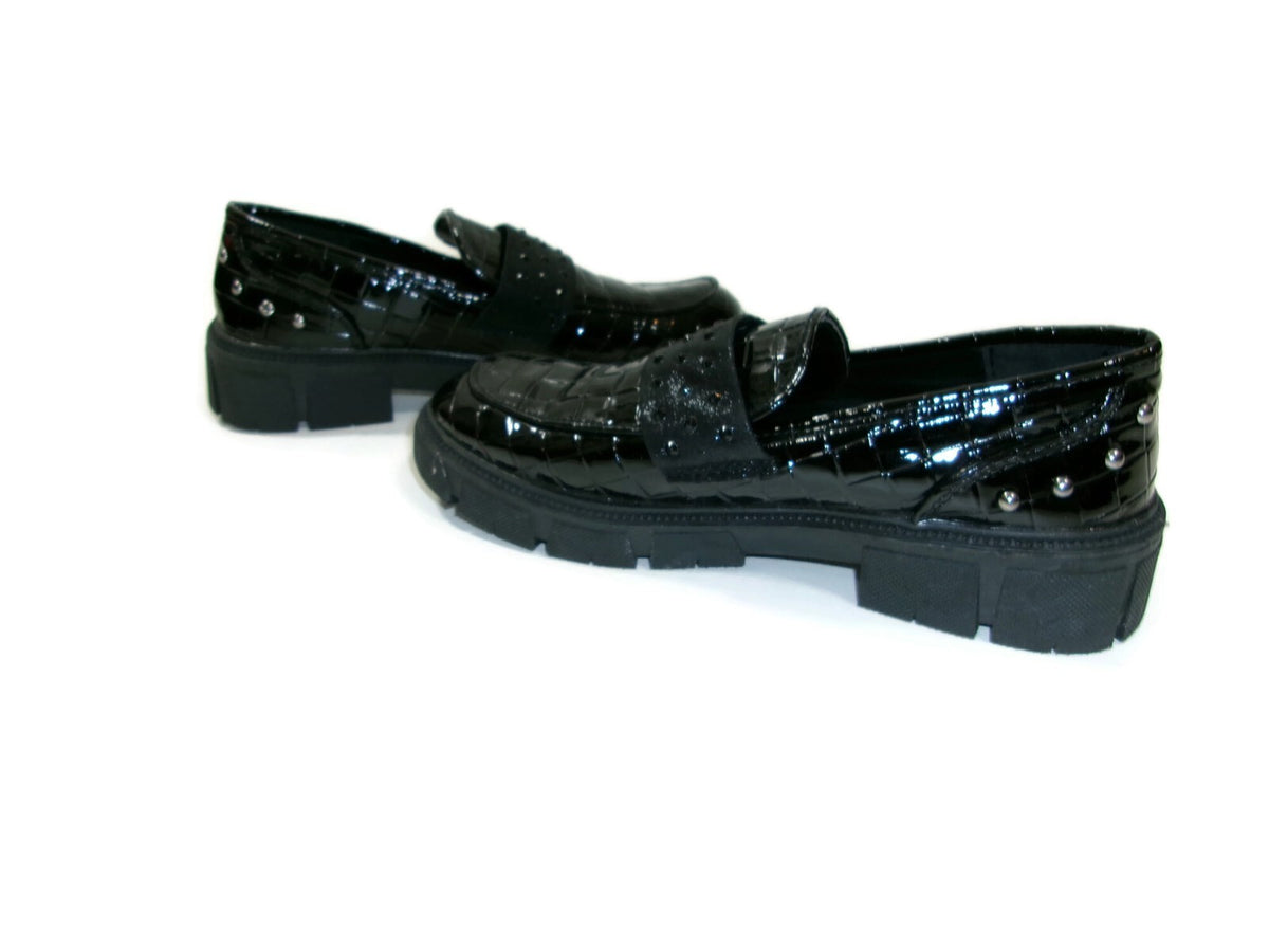 Vince Camuto Pre Teen Girls Black Patent W/Studded Band & Back Shoes Size 3 M