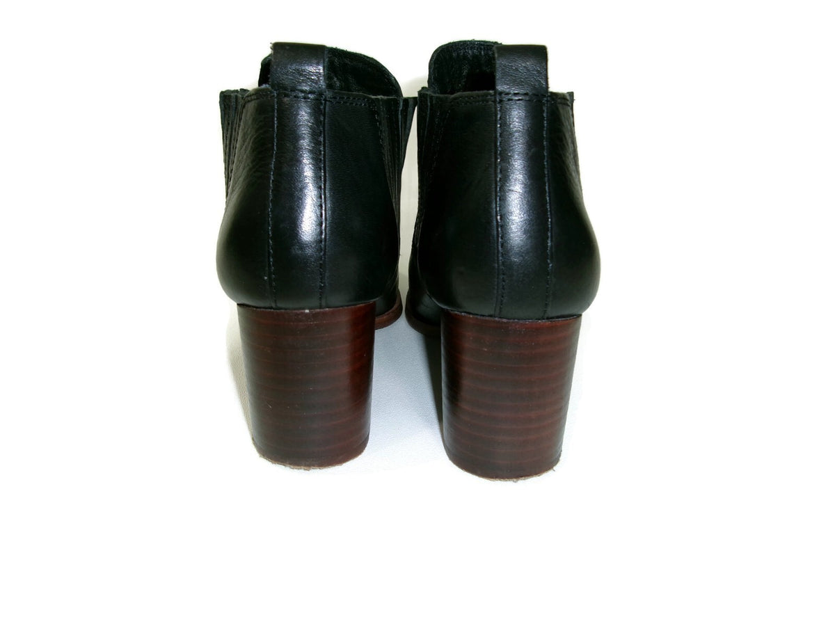 Isola Womens Boots Booties Shoes Size 7 M Black Leather Block heels Slip On