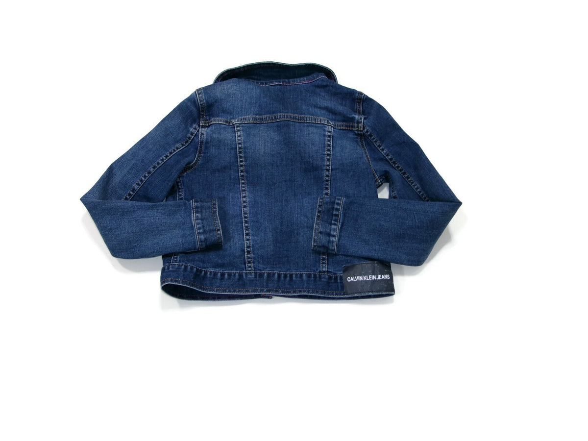 Calvin Klein Girls Designer Denim Jean Jacket Distressed Size M Medium 8 / 10