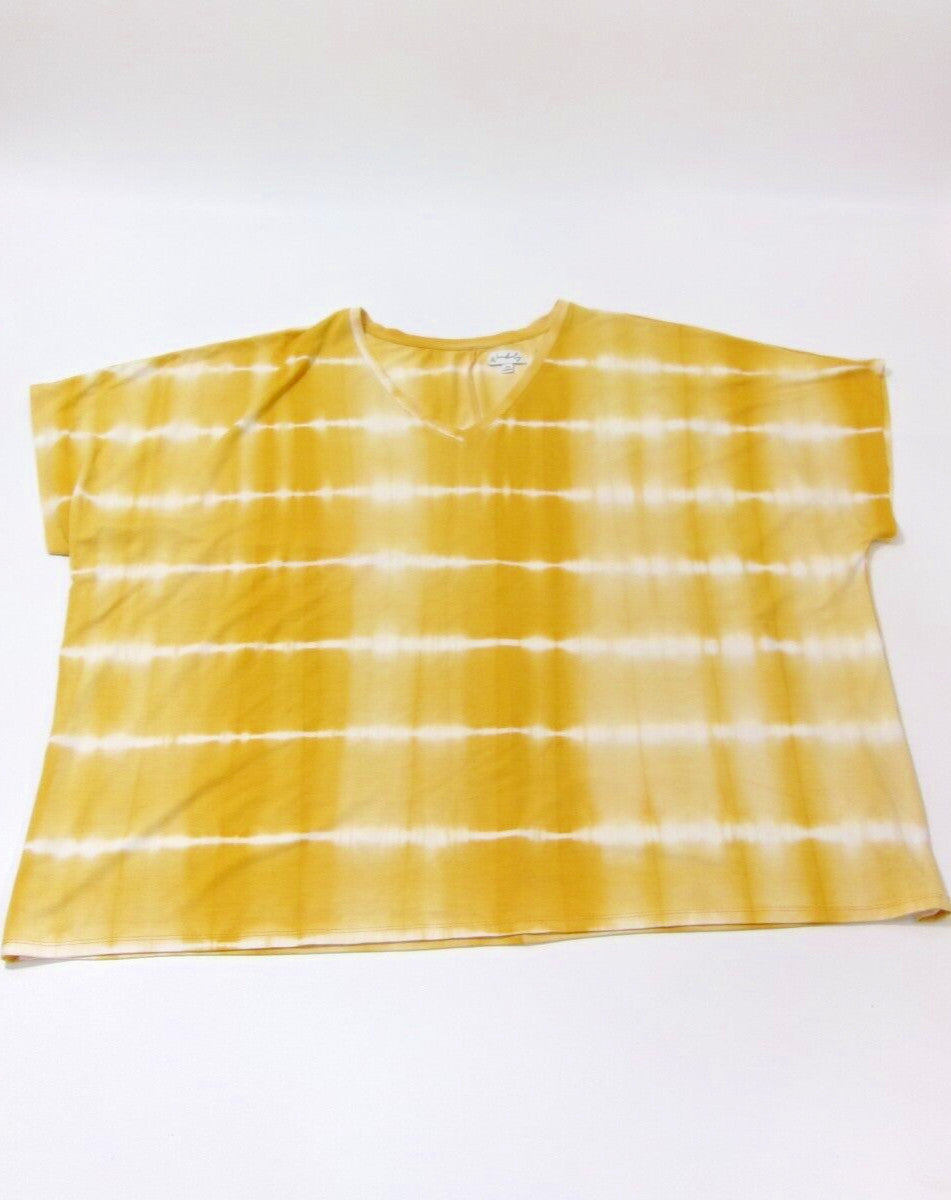 Wonderly Yellow GOLD V neck Comfy Cute Tee Top Womens Plus Size 4X