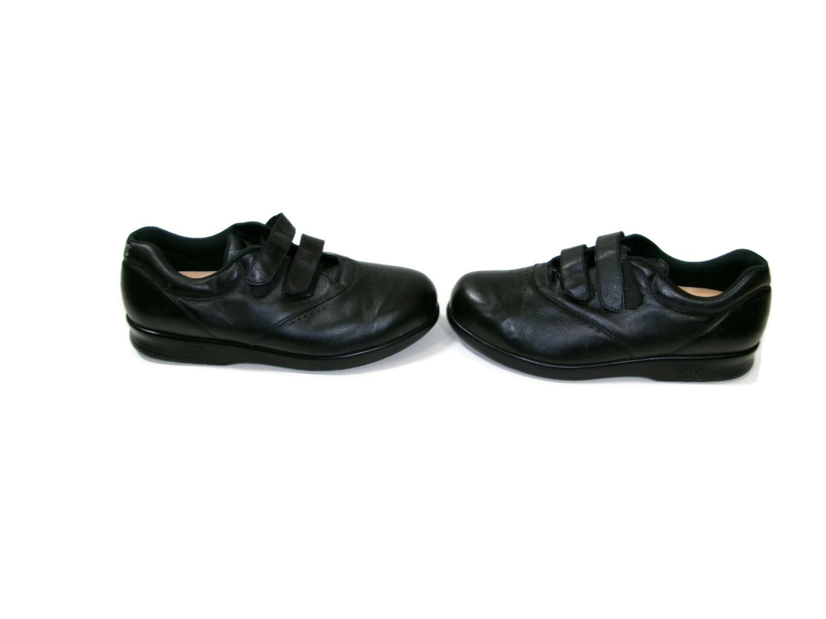 SAS  Me Too -EZ Strap Womens Walking Shoes Black Leather Size 9 WW