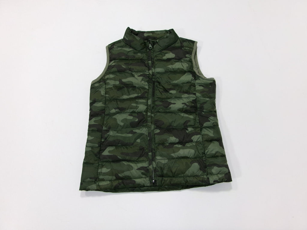 Gap Green Camouflage Lightweight Puffer Vest Jacket Boys Girls Size L Large