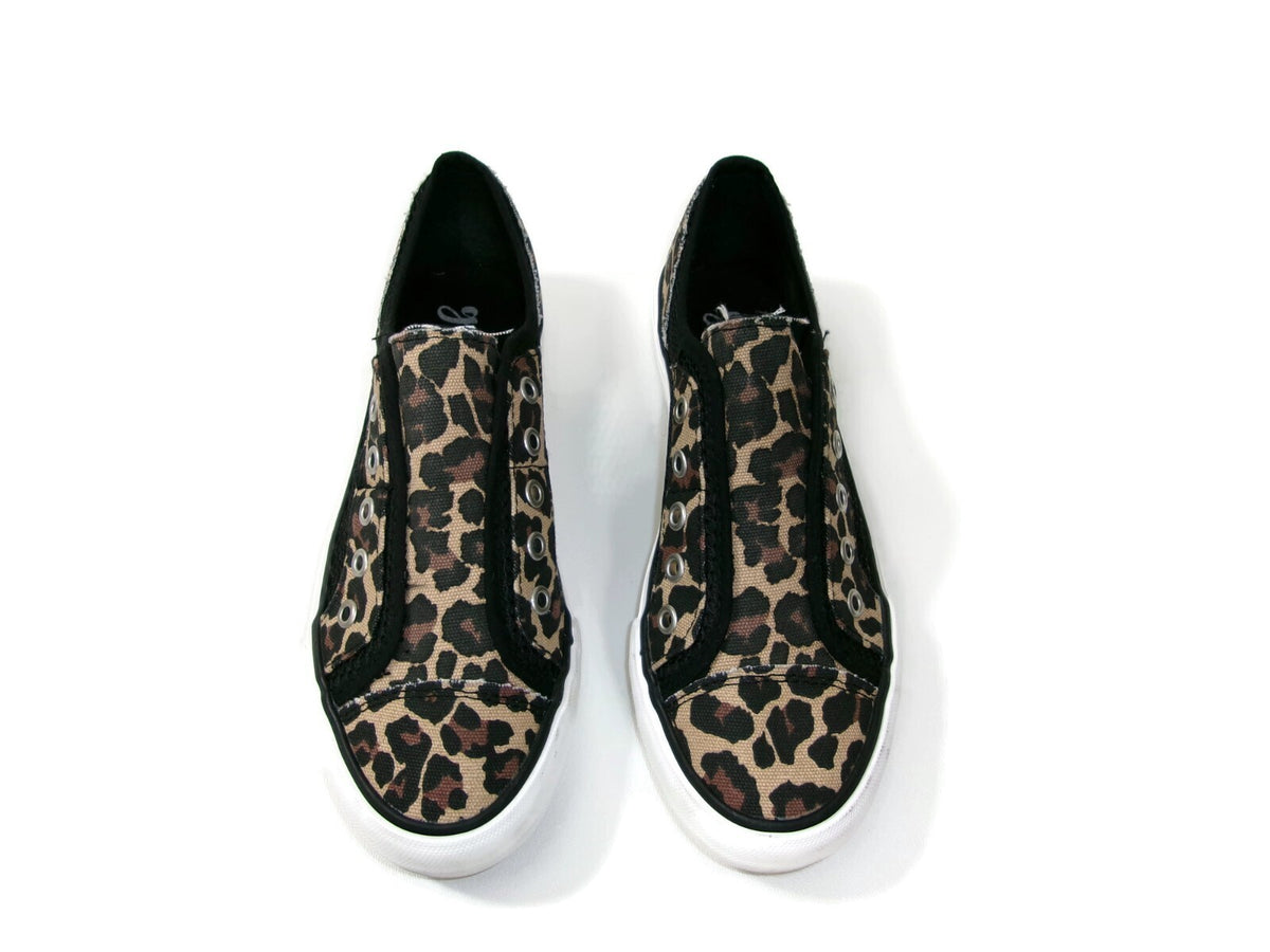 Womens Cute Gypsy Jazz Mesh & Canvas Leopard Fashion Sneakers Shoes Size 8 M