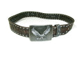 American Eagle Distress Silver Buckle Hand Tool & Made Brown  Belt Size M Unisex