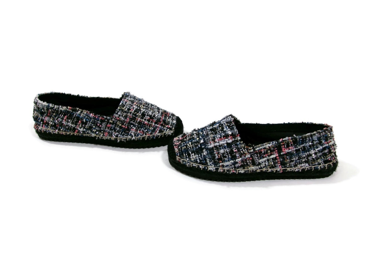 Karl Lagerfeld Arogo 2 Womens Tweed Slip On Flats Shoes Size 10 M Multi Colored