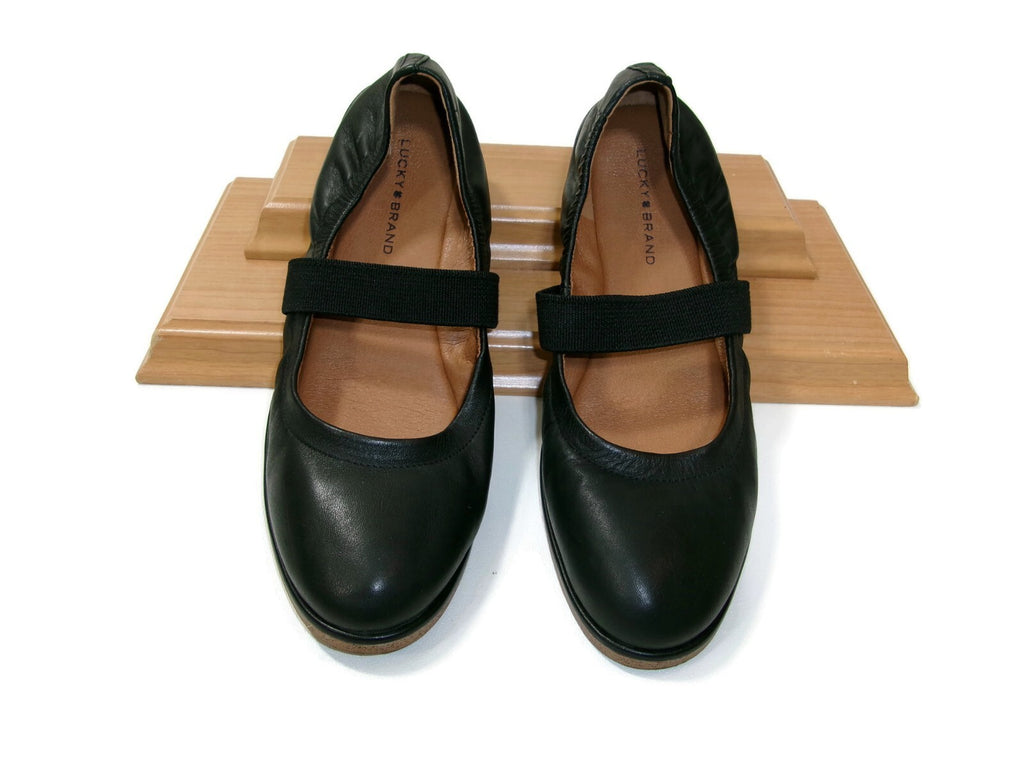 Lucky Brand Womens Walnen Shoes Size 8.5 M Mary Jane Ballet Flats Black Leather
