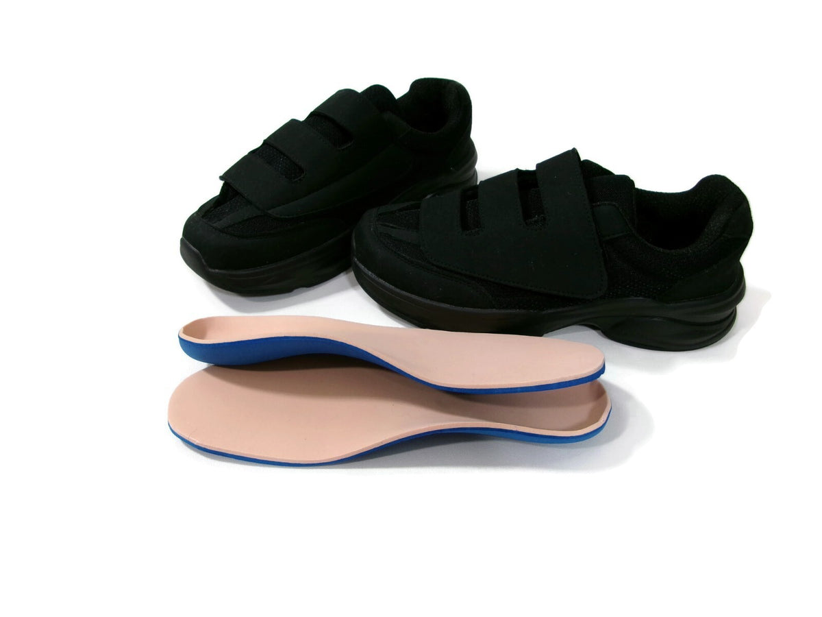 Ortho+rest Mens Diabetic Walking Shoes Size 8 Black Mesh w/ Orthotic Insert $114
