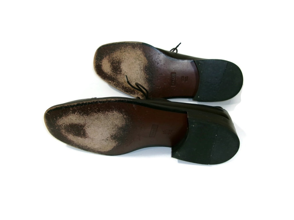Bally Mens Dress Shoes Size 9 US / 8 EU Dark Brown Cap Toe Leather Oxfords