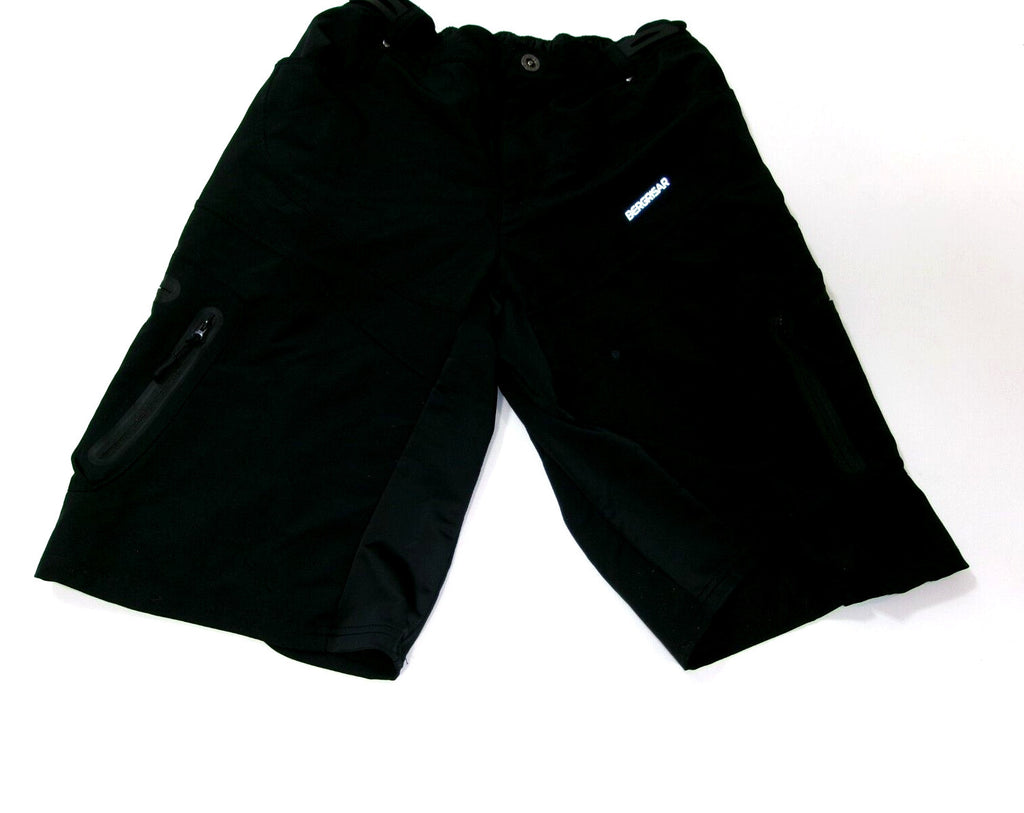 Bergrisar Mens Black Polyester/Spandex  Cycling Mountain Shorts  Size XXL